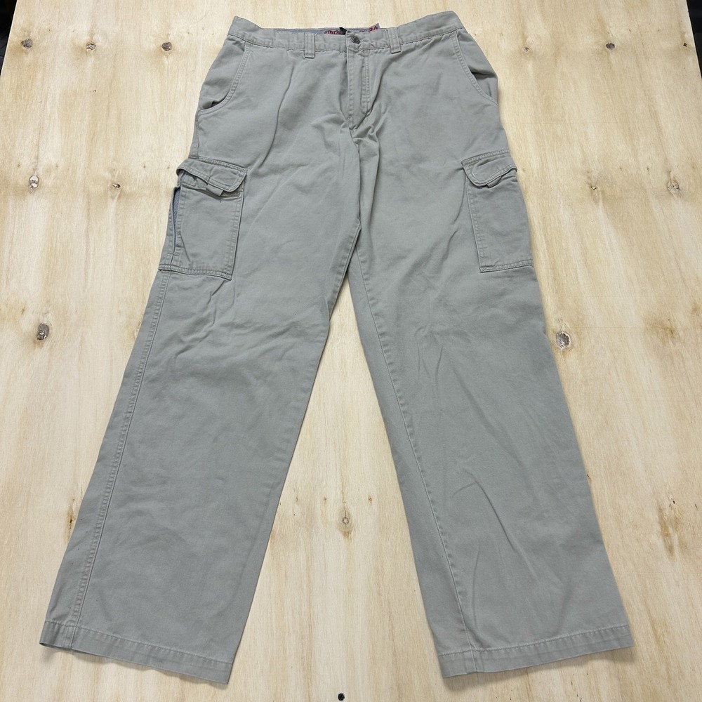 Y2K Quiksilver Cargo Pants Mens 34x31 Gray Relaxed Fit Straight Leg‎ Skater Punk